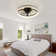 Indoor Flush Mount Ceiling Fan With LED Light And Remote Control