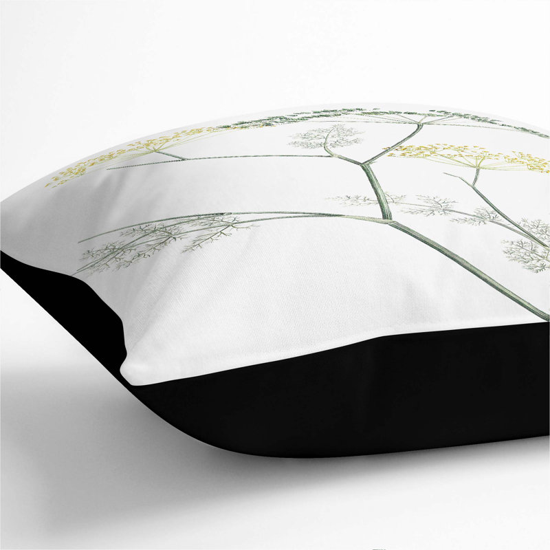 Floral Square Throw Cushion, Black, 55cm H x 55cm W x 20cm D