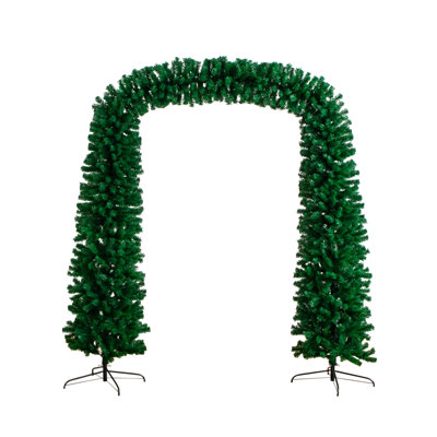 8ft. Pre-Lit Artificial Holiday Green Christmas Pine Archway with 650 Multifunction Lights