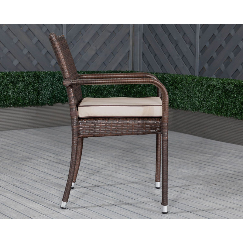 Roma 2 Seater Rattan Conversation Set, Chocolate, Coffee Cream