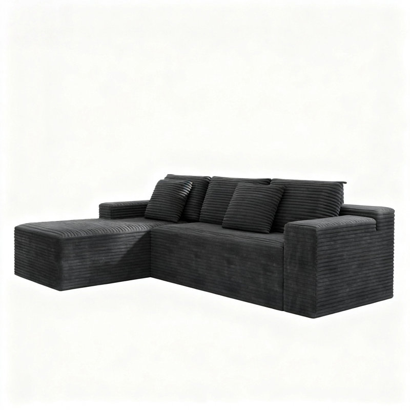 Canapé modulaire 104,3 x 68,9 po, Gris, Orienté à gauche (vu de face)