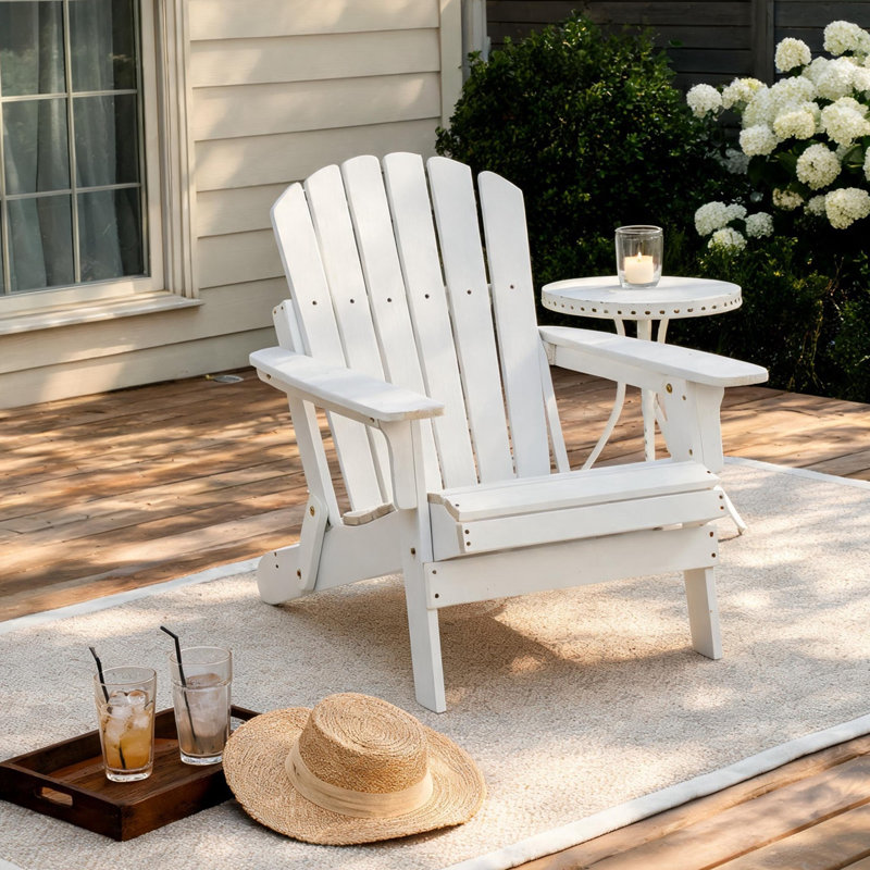 Chaise Adirondack pliante surdimensionnée en bois, chaise de patio en bois de pruche pour l'extérieur