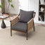Chaise d'appoint rembourrée en bois massif Cofield-81823750