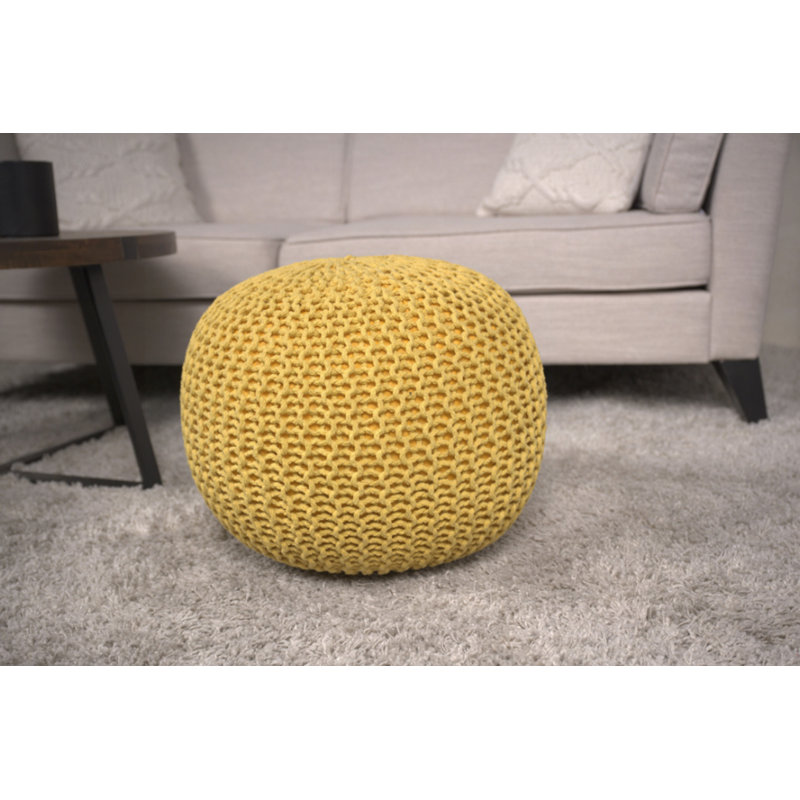 Pouf rond en coton Bordeaux