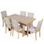 Ensemble de table de salle à manger extensible rustique avec base en tréteaux et chaises rembourrées-902066996