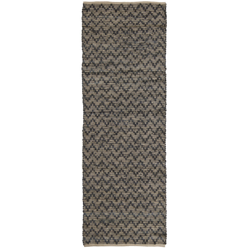 Tapis à chevrons gris, Tapis de couloir 2 pi 6 po x 7 pi 6 po