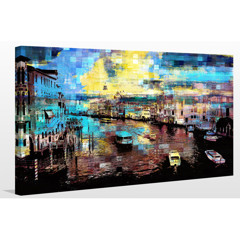 « venice, italie iv »-impression sur toile tendue, H 18 po x l 30 po