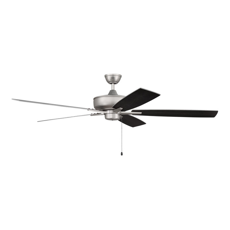 Super Pro 60" Fan 60'' Ceiling Fan, Brushed Satin Nickel/Black