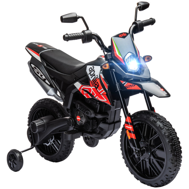 AIYAPLAY 12V Kids Motorcycle Mini Motorbike Training Wheels, Red