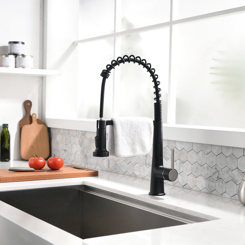 Black Pull Down Kitchen Sink Faucet, Modern Single Handle For Purify Faucet Sink, Design