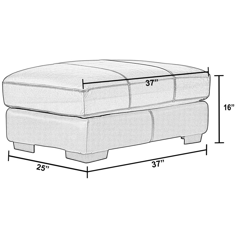 Arieyanna Italian Leather Match Ottoman, Brown Leather Match