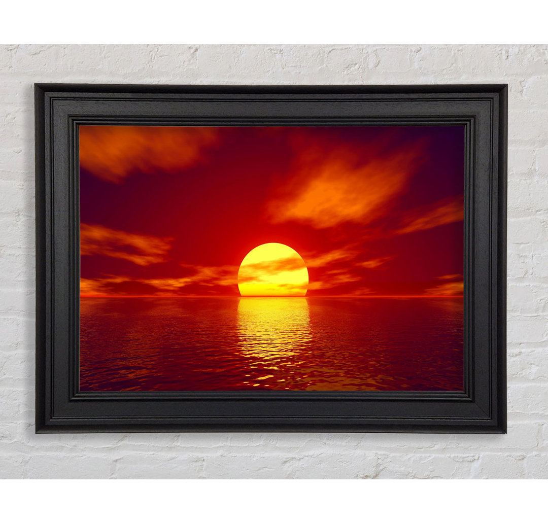 Gerahmtes Poster Golden Sun In The Red Sky