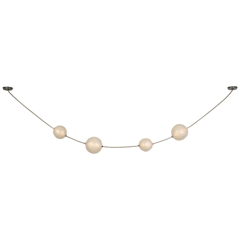 Anne-Marie Barton Dune Belted Light with Fizzy Nude Glass, Ash Suede/Mottled Pewter
