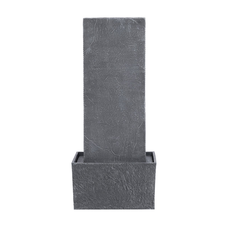 Demeter Gray Slate 27.5" Outdoor Water Fountain with LED Lights