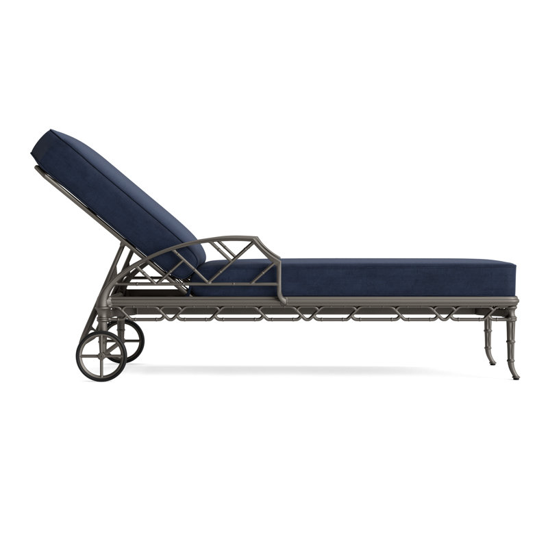 Calcutta Outdoor Chaise Lounge, Mica, Fusion Neptune