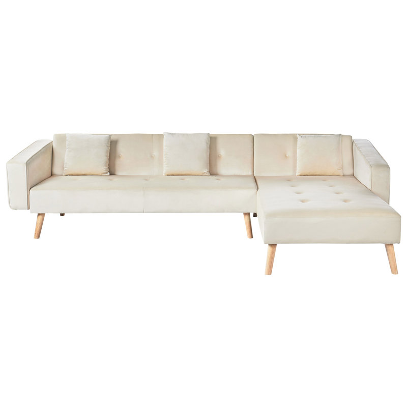 VADSO 4 Seater Sofa Bed, Beige Velvet