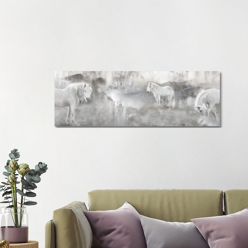 White Mares Landscape by Katrina Jones - Wrapped Canvas Panoramic Painting, 121.92 cm H x 40.64 cm W x 1.91 cm D