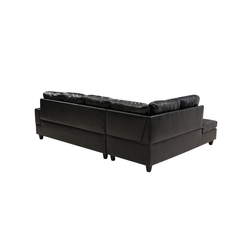Ensemble de canapé modulaire 3 pièces, canapé en similicuir faisant face à gauche avec repose-pieds de rangement gratuit