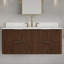 Clapp 48 po Meuble-lavabo simple rectangulaire flottant avec plateau en marbre de chêne truffier