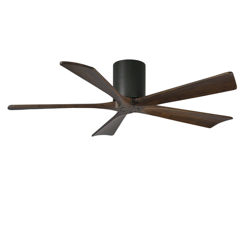 Ventilateur à pales encastré 5 pales Irene, 52", Noir mat, Ton noyer