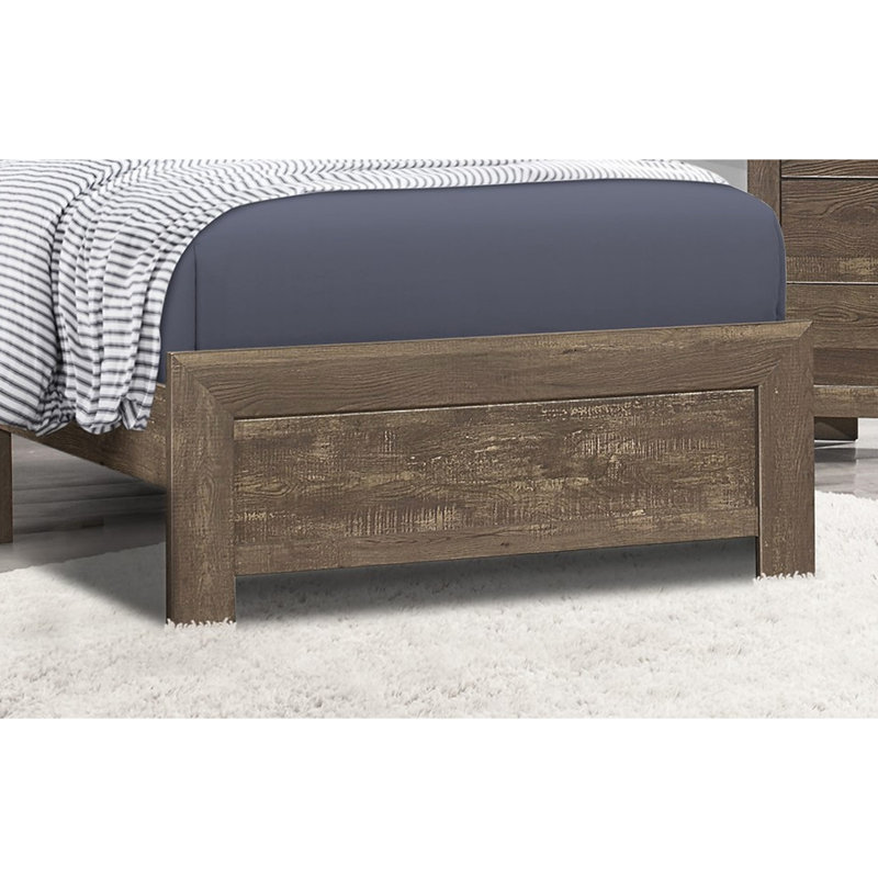 Lit simple rustique brun pour chambre à coucher - meubles en bois et finition d'ingénierie, Lit simple, Rustic Brown