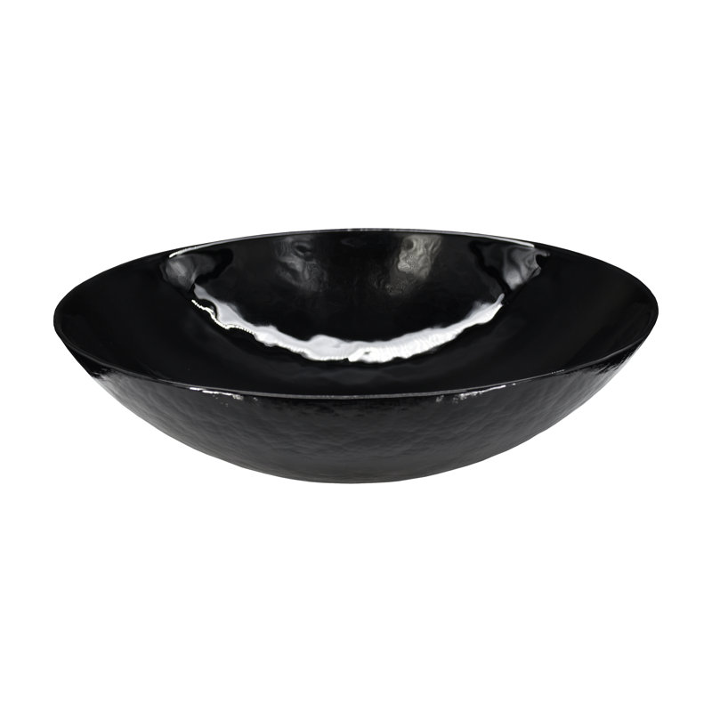 Murano Glass Handmade Circular Vessel Bathroom Sink, Abyss