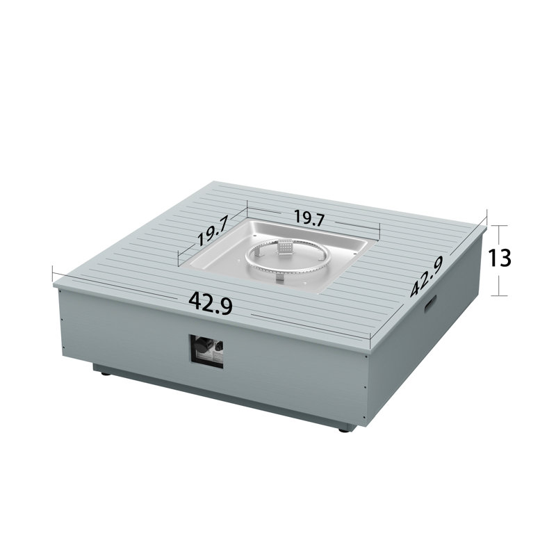 Shantana Square Propane Fire Pit Table, Gray