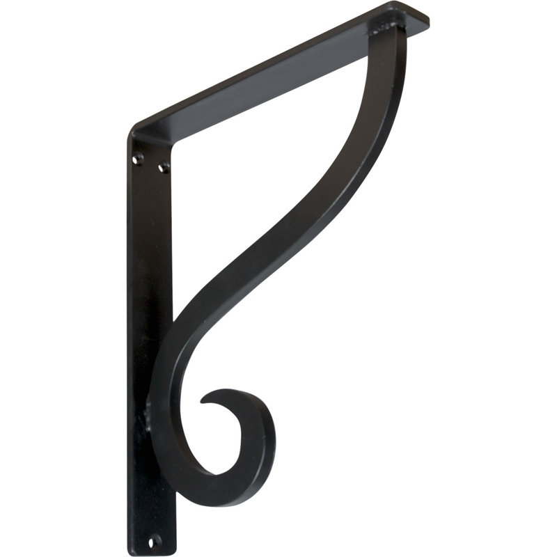 Support simple en fer forgé l 1 1/2 po x P 10 po x H 12 po (support central simple) (paquet de 2), 1,5 po x 12 po