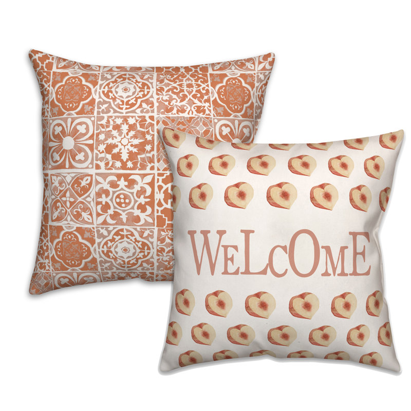 Housse de coussin Peach Tiles - ensemble de 2