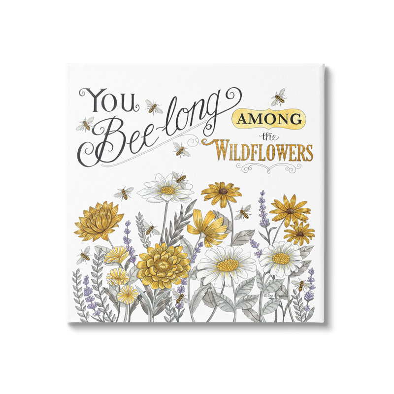 Encourageant «Bumble Bee», citation «Blossoming Flower Meadow», impression sur toile tendue, H 30 po x l 30 po x P 1,5 po
