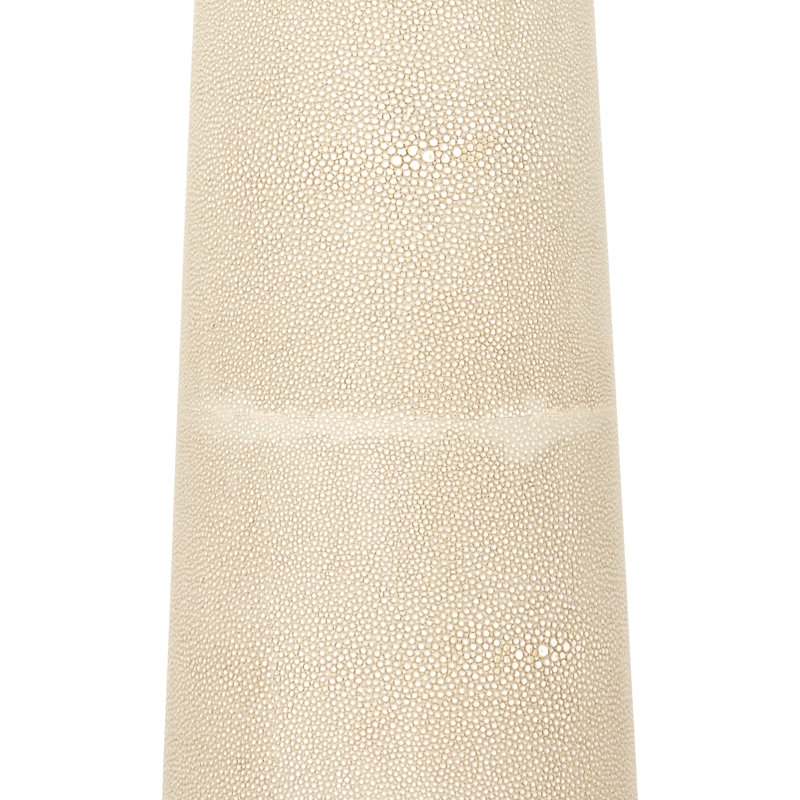 Galuchat Hourglass Floor Lamp, Ivory Faux Shagreen, Brass