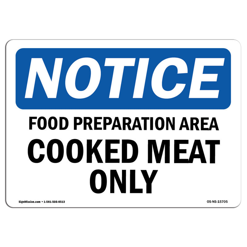 Avis - Panneau de la viande cuite seulement