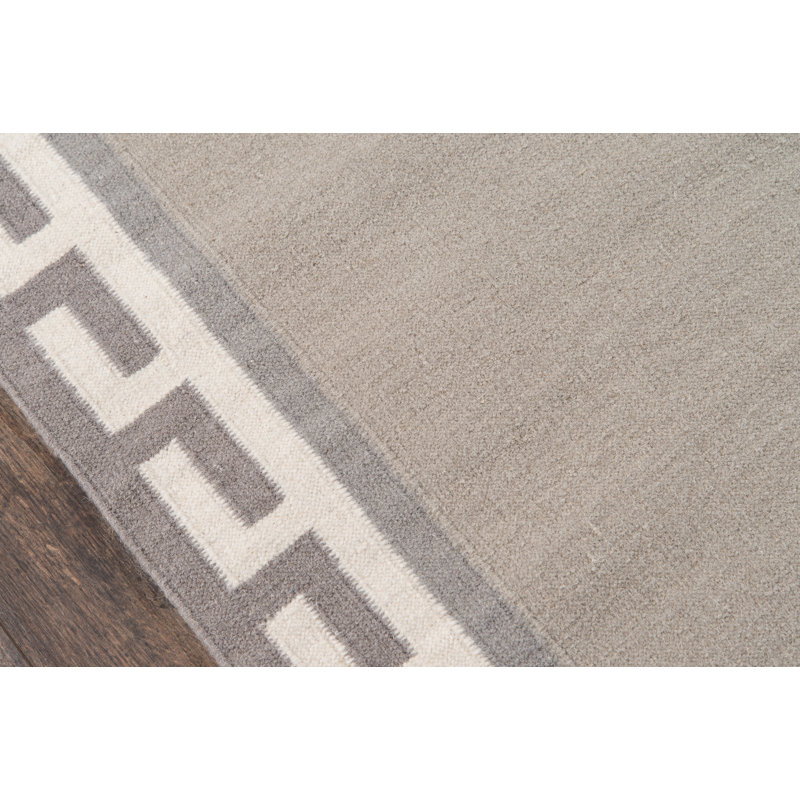 Thompson Wool Geometric Area Rug in Gray, Rectangle 7'6" x 9'6"
