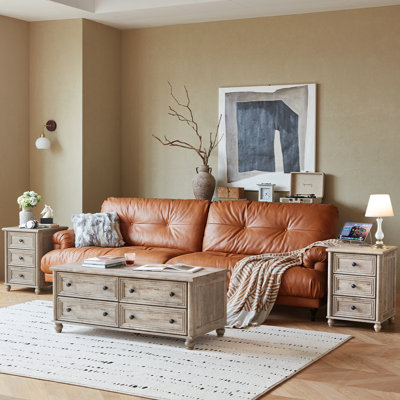 Table de chevet 18 "avec station de charge et port USB, table de chevet à 3 tiroirs, table de chevet en bois avec rangement, tables de chevet pour le salon et le placard