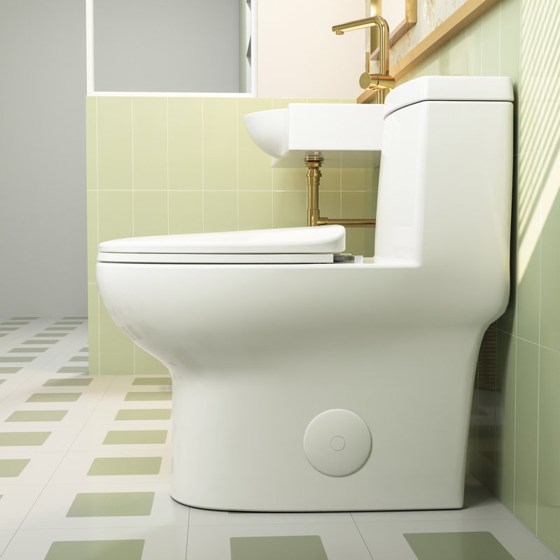 Toilette de salle de bain Ally, 12, Blanc / doré