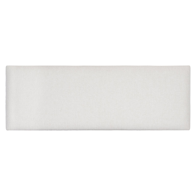 White Upholstered Oak and Nickel Transitional Bench