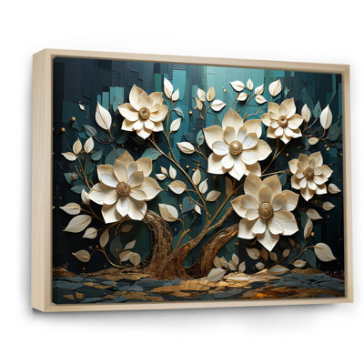 White And Blue Charming Spring Flower Elegance I - Flowers Wall Art