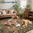 Tibetan Tiger 8X10 Washable Area Rugs For Living Room, Boho Tribal Green Soft Animal Print Throw Rug Vintage Non Slip Ultra Thin Stain Resistant Floor Carpet For Office Bedroom-440242702-440242693