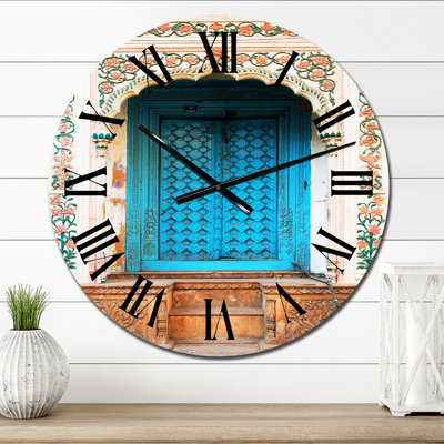 Horloge murale bleue
