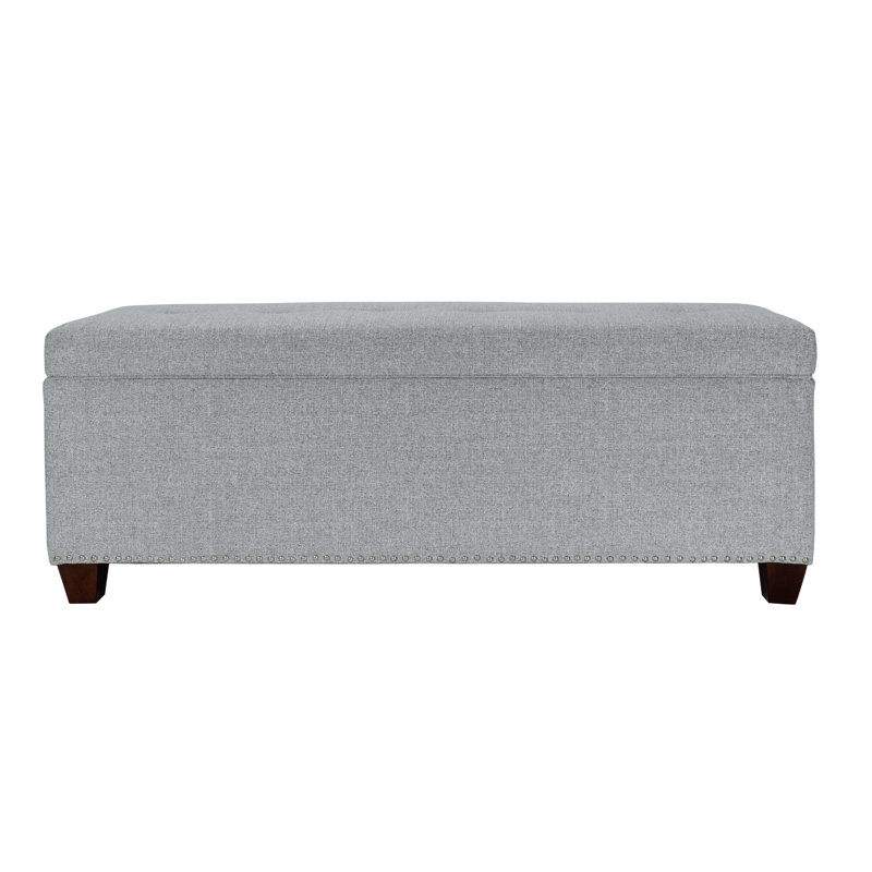 Sahil Polyester Blend Upholstered Storage Bench, Stone