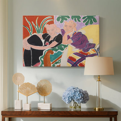 Henri Matisse "Two Girls in a Red and Yellow Interior" - Museum Quality Gallery Wrapped Canvas Wall Art