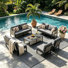 Outdoor Sectional Couch With Coffee Central Table Patio Conversation Sets