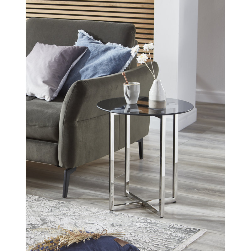 Indie-May Glass Top Frame End Table