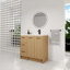 Meuble-lavabo modulaire sur pied avec lavabo intégré en résine-1026855557