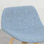 De 2 tabourets hauts - style Mid-Century, housse de siège bleu denim, structure, 2 garnitures décoratives, pieds, repose-pieds, touche moderne