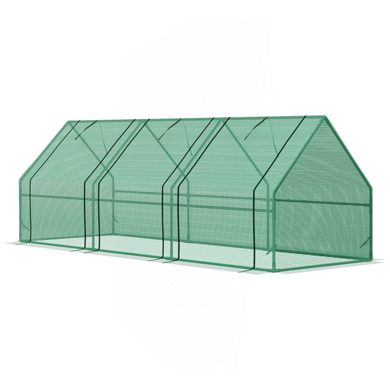 9' X 3' X 3' Portable Mini Greenhouse Outdoor Garden With Large Zipper Doors And Water/UV PE Cover, Green