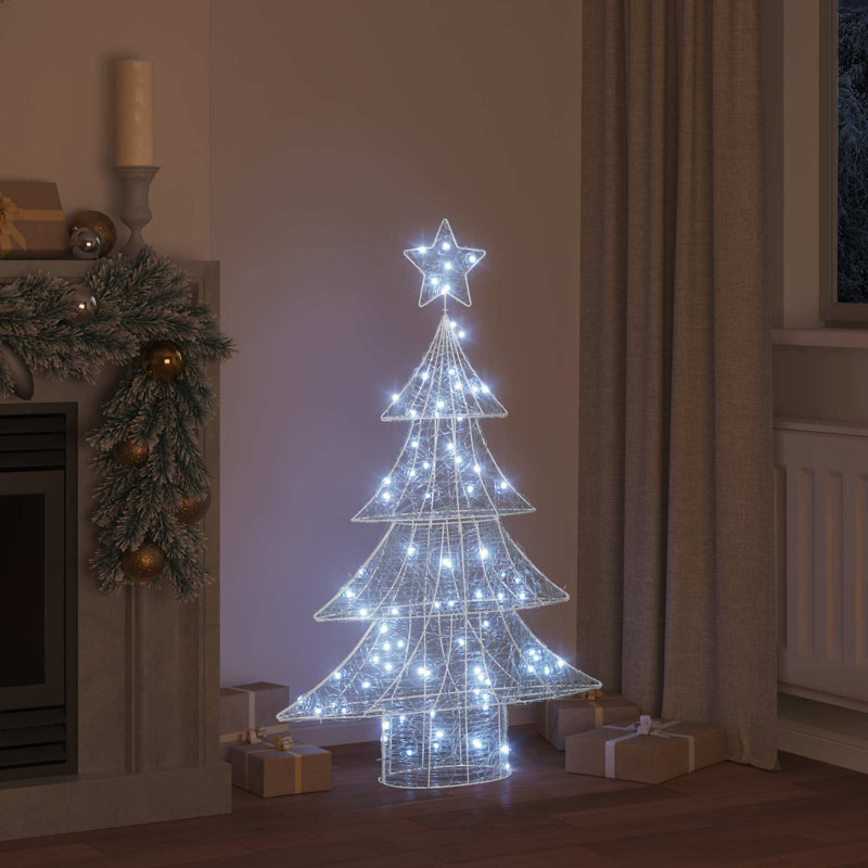 vidaXL Christmas Tree with 240 LEDs Acrylic, Cold White, 122cm H x 82cm W x 20cm D