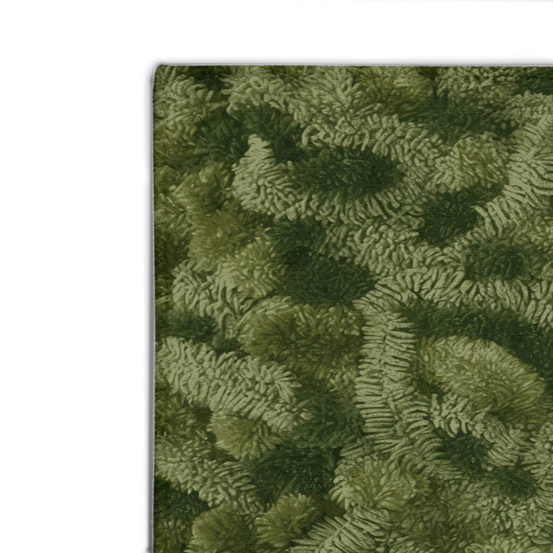 Botanical Green Indoor and Outdoor Area Rug, Rectangle 2' x 3'
