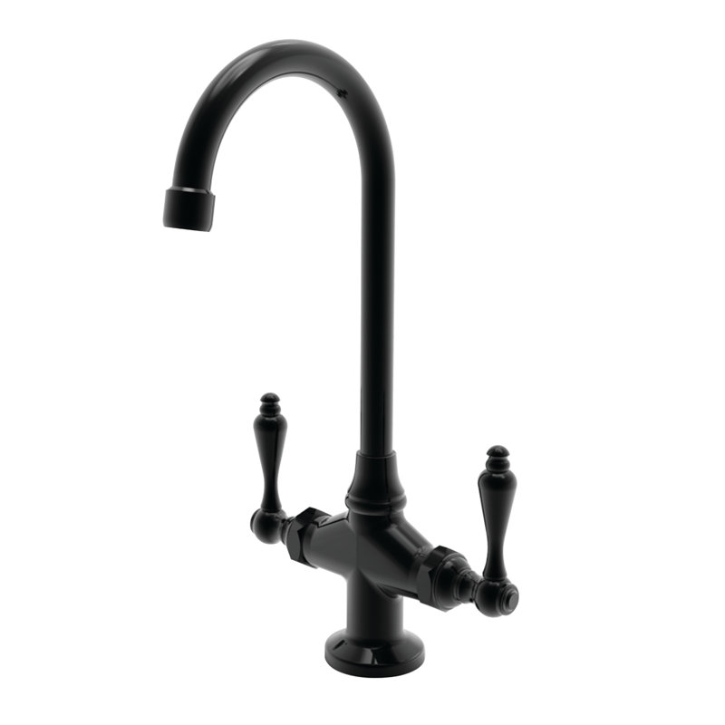 Nadya Double Handle Bar Faucet, Gloss Black