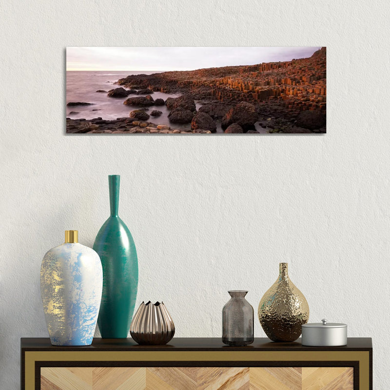 Basalt Columns Of Giant's Causeway, Antrim Coast, Northern Ireland - Wrapped Canvas Panoramic Print
